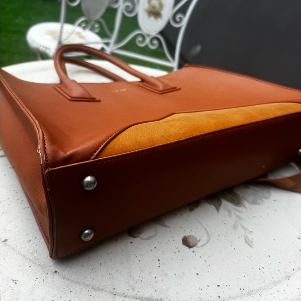 Pixie Mood Two-Tone Cognac Brown Satchel - Picture 3 of 9